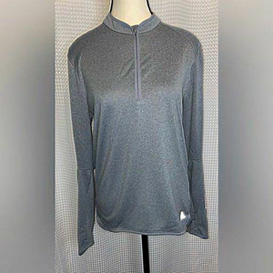 Women’s ADIDAS‎ long sleeved heather gray half zip up pull on shirt size medium